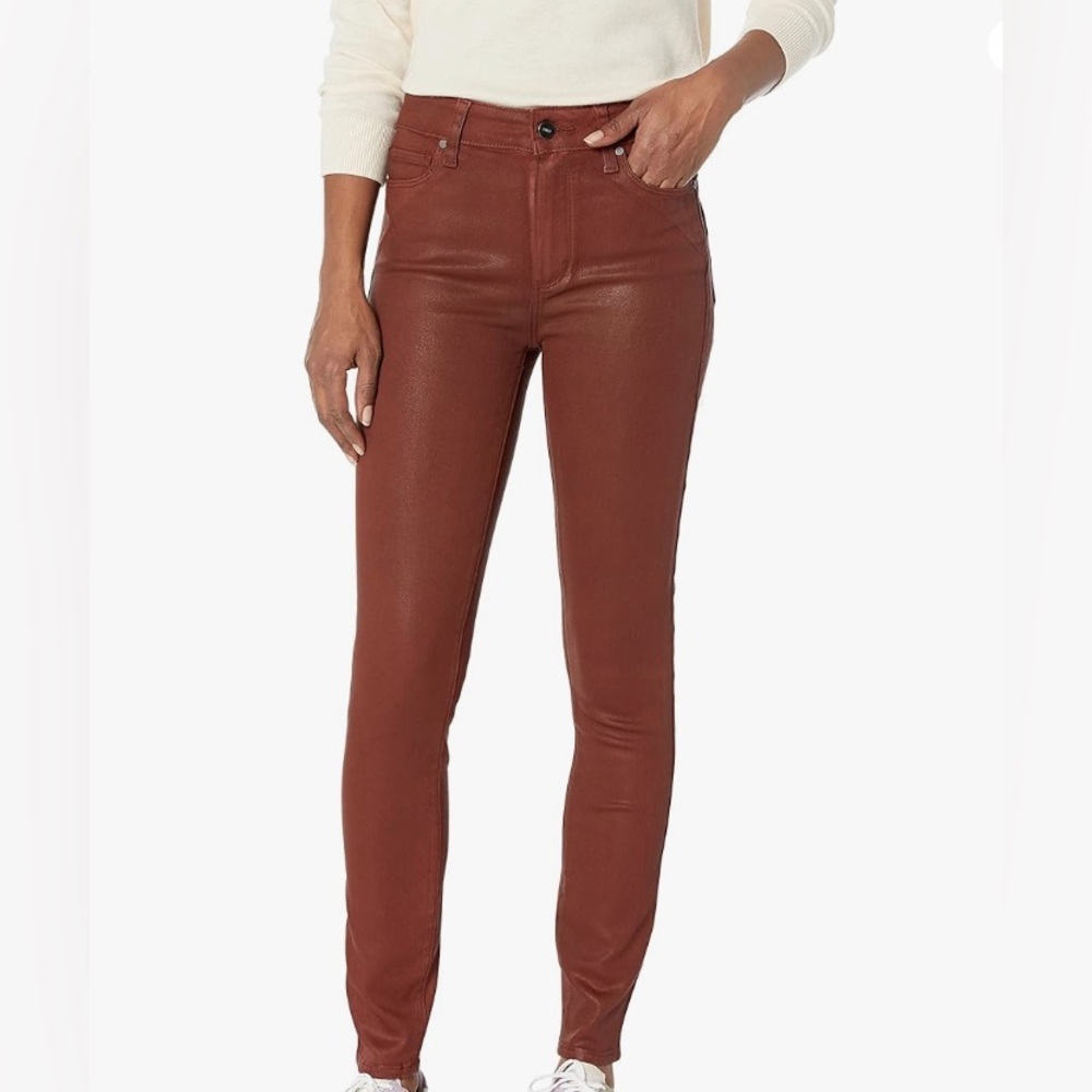 Paige Women's 23 Hoxton Ankle Luxe Coating Jeans Rust Inseam 27.5" NWT